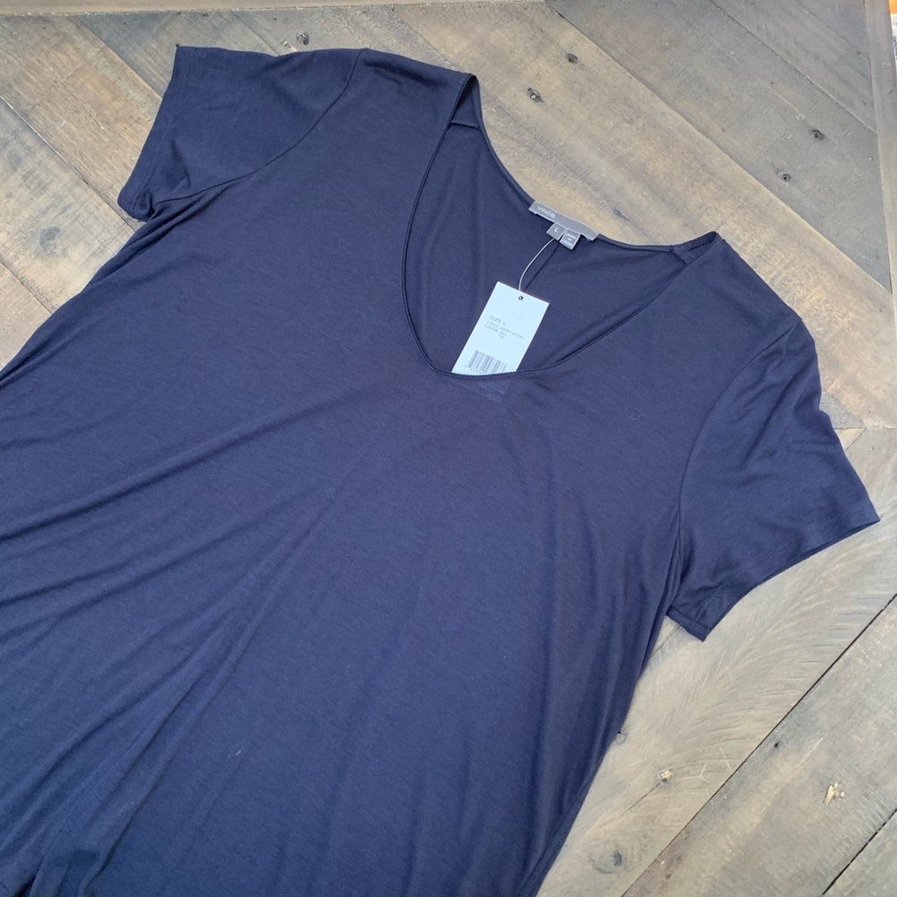 Vince | Navy soft v-neck top